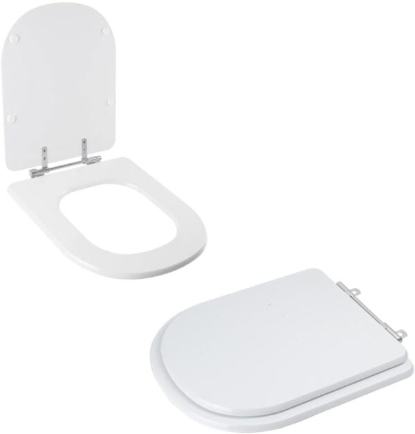 Tampa Vaso Sanitário Madeira Laqueada Loren Square Branco para bacia Lorenzetti - Image 2