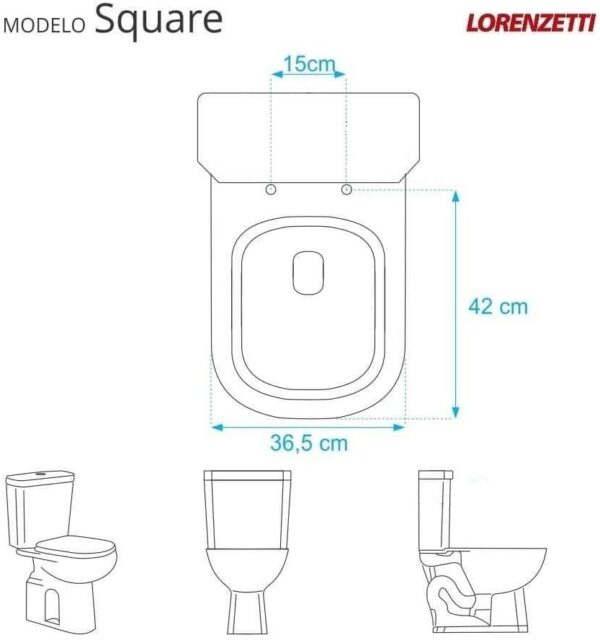 Tampa de Vaso Almofadado Loren Square Branco para louça Lorenzetti - Image 3